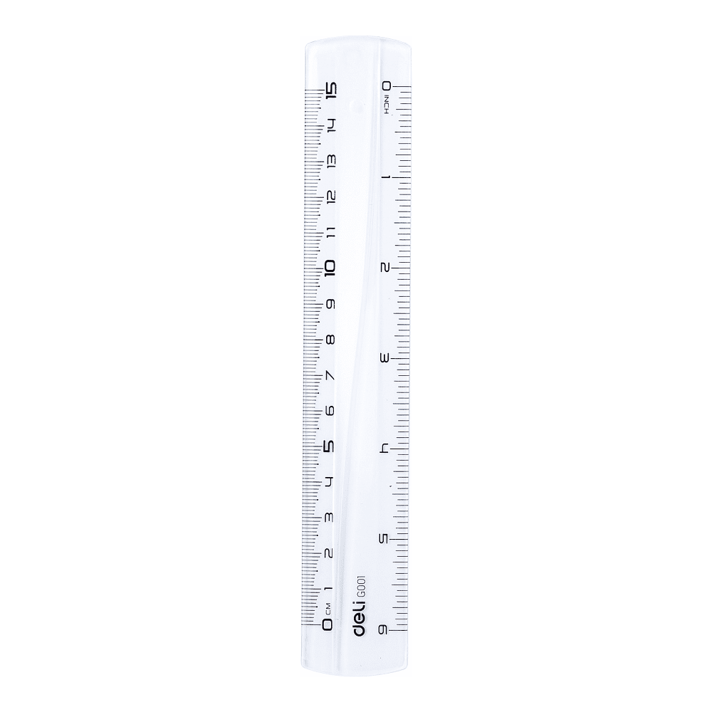 Линейка "Deli EG00112", 15 см, прозрачный