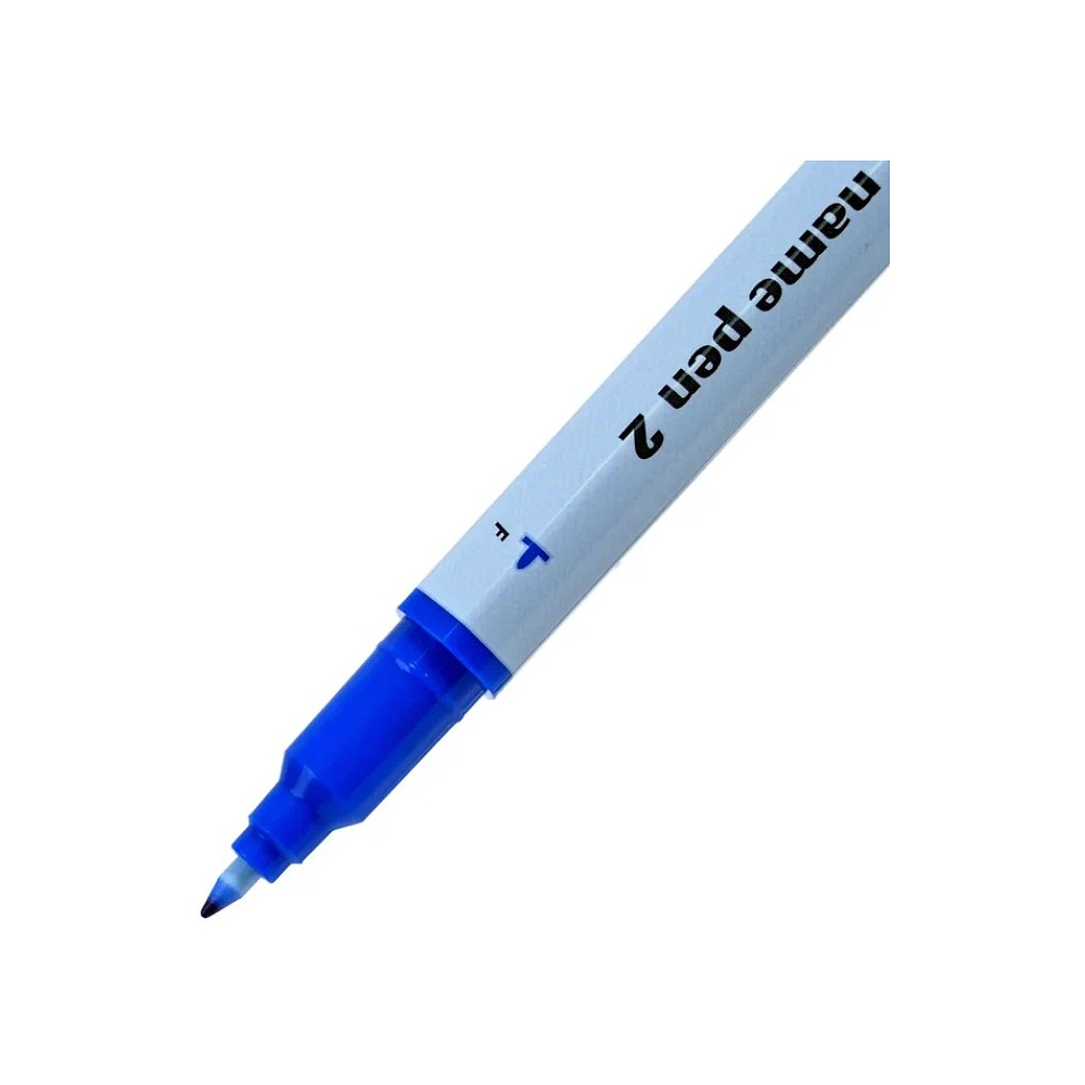 Маркер перманентный "Twin Name Pen", двусторонний, синий - 5