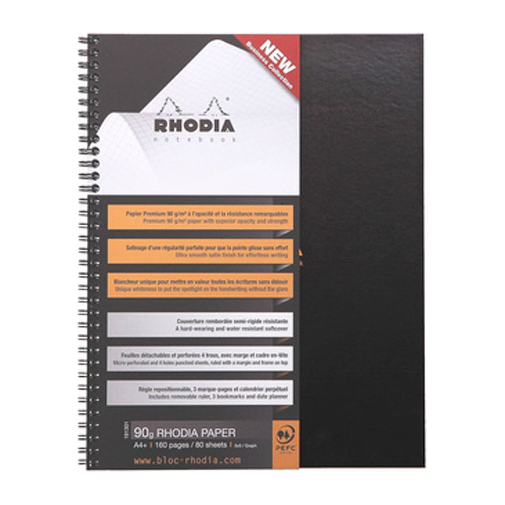 Блокнот "Rhodia", А4+, 80 листов, в клетку, черный - 2