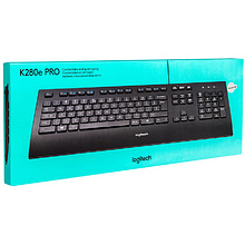 Клавиатура Logitech "K280e", USB, проводная, черный