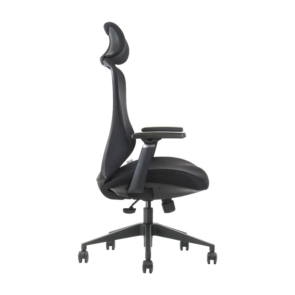 Кресло для руководителя EVOLUTION "OFFICE COMFORT", ткань, сетка, пластик, черный - 8
