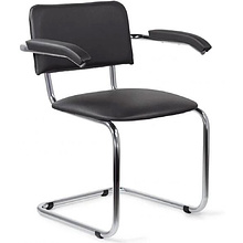 Стул для посетителей SitUp "Сильвия", кожзам, металл, черный