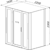 Акустическая кабина четырехместная Capsula QUADRO, глухая стенка, тёмный войлок - 4