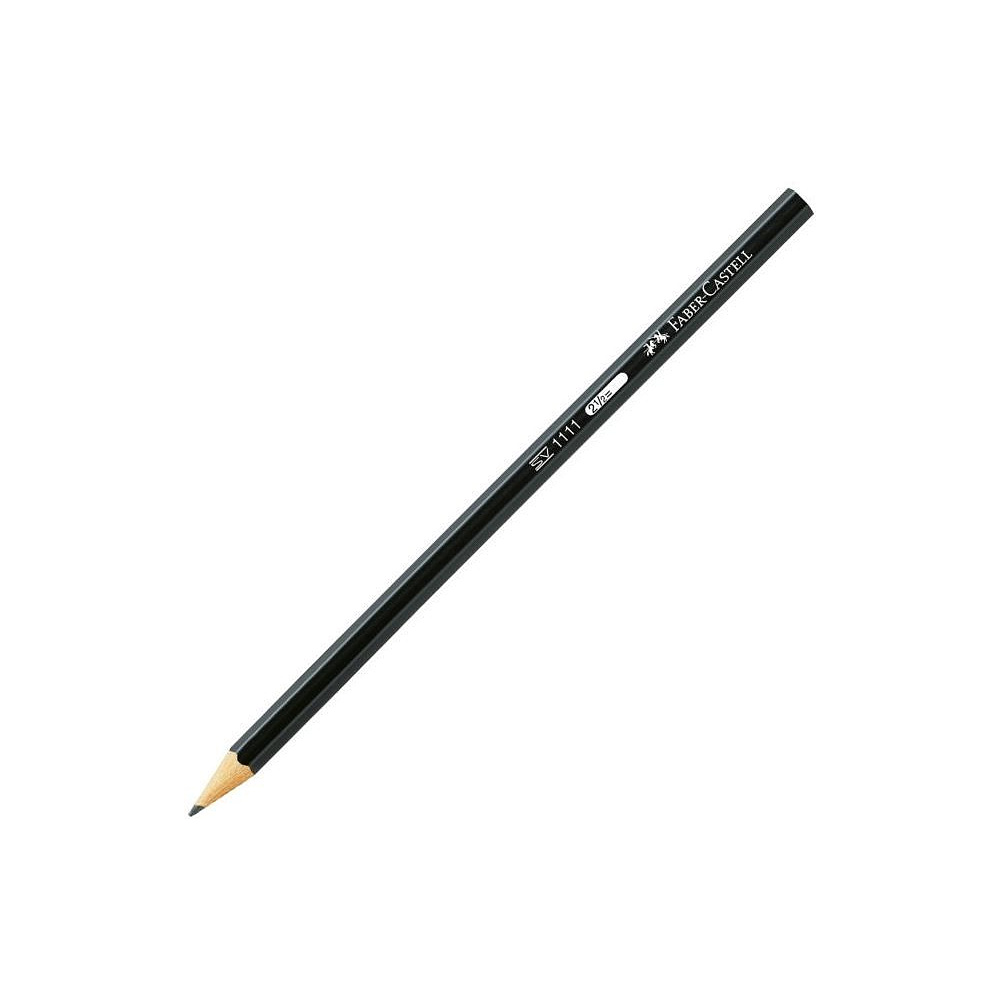 Карандаш простой "Faber-Castell 1111", 2B, без ластика, черный