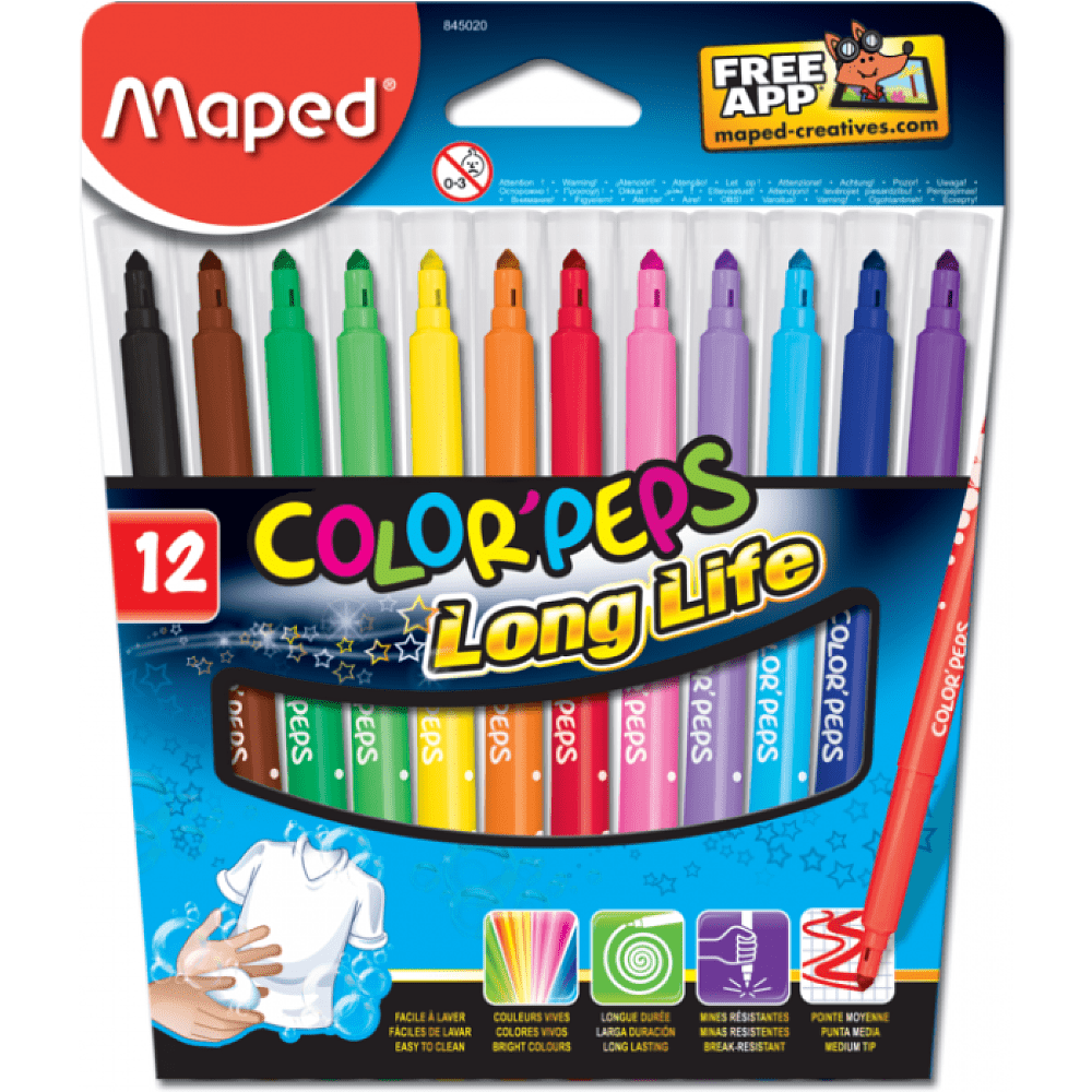 Фломастеры Maped "Color Peps", 12 шт