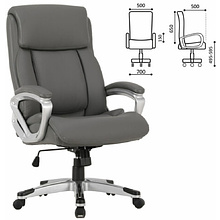 Кресло для руководителя BRABIX PREMIUM "Level EX-527", экокожа, серый, пластик 
