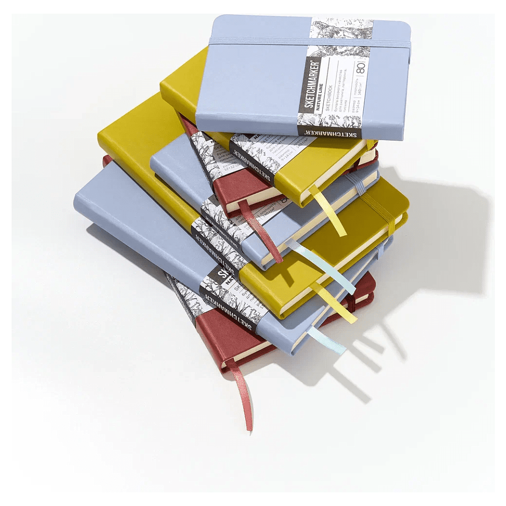 Скетчбук "Sketchmarker", 13х21 см, 140 г/м2, 80 листов, горчичный - 9
