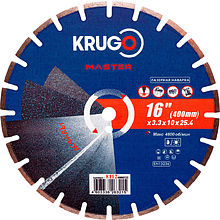 Круг алмазный по асфальту Krugo Master, 400х25.4 мм, сегментный