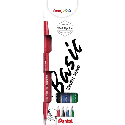 Маркер-кисть "Brush Sign pen. Basic", 4 шт - 3