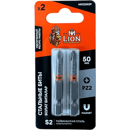 Бита стальная M-Lion MSBPH2100-2, PH 2х100 мм, 2 шт/упак