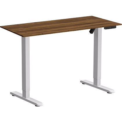 Стол с электроприводом WellDesk Basic 1300x675х18 белый/дуб хантон темный (9191460+9178197)
