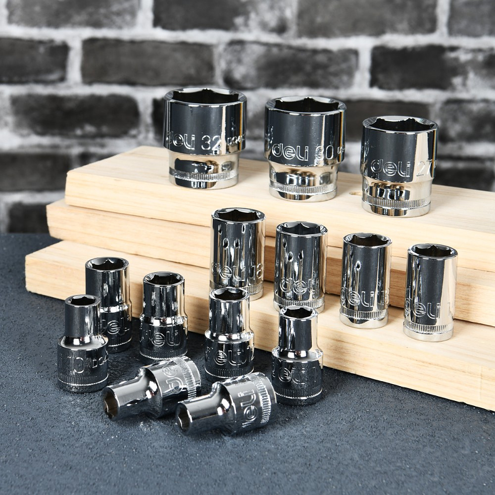 Головка торцевая шестигранная Deli YS EDQ4032 1/2", 32 мм, серебристый - 3
