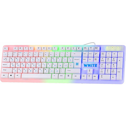 Клавиатура Defender "White Rainbow GK-172 RU", USB, проводная, белый