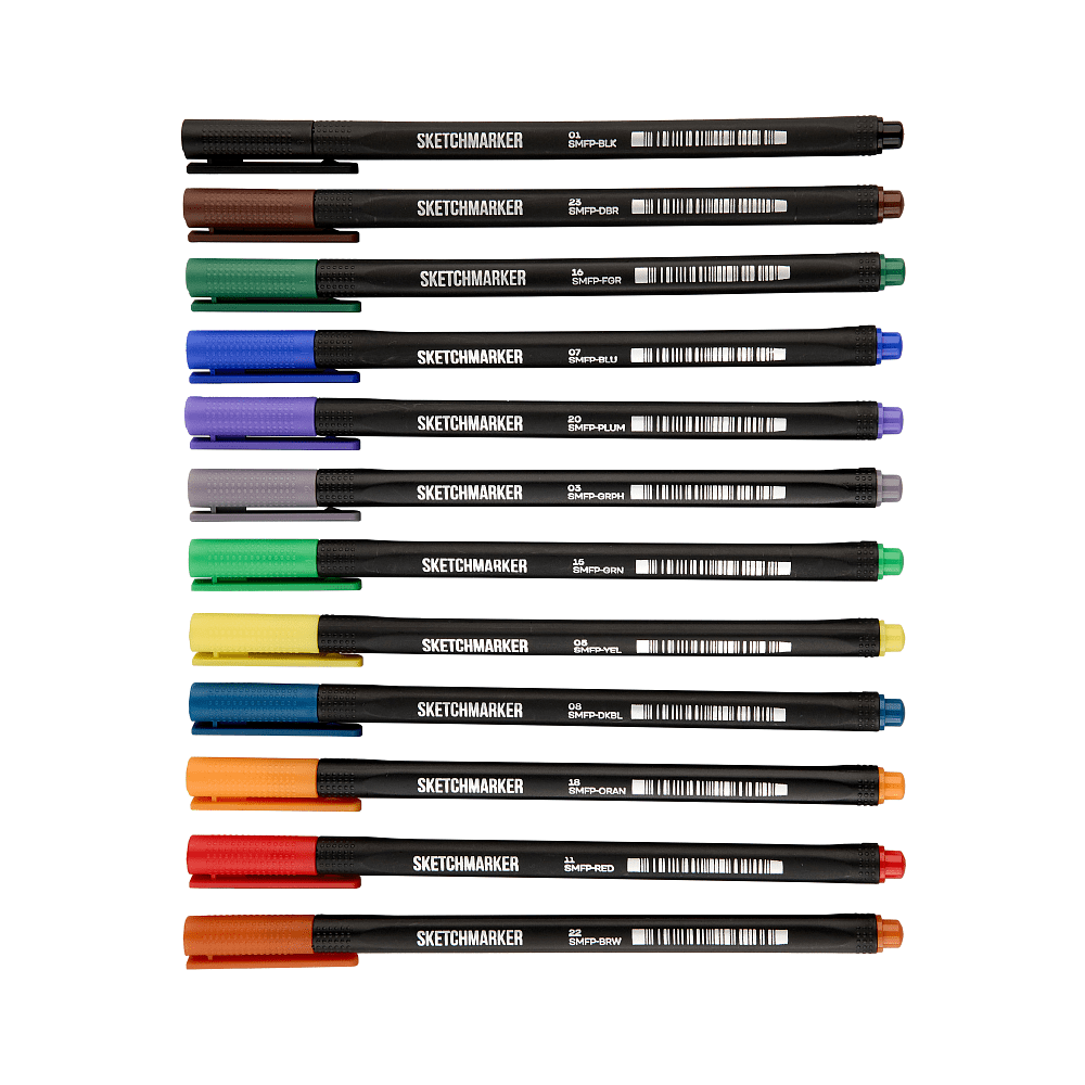 Ручка капиллярная "Sketchmarker Artist fine pen Main", 12 шт - 14