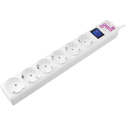 Сетевой фильтр Power Cube "SPG(5+1)-16B-3М", белый