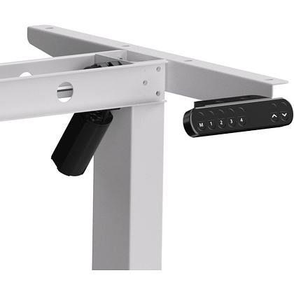 Стол с электроприводом WellDesk Basic 1300x675х18 белый/дуб термо черно-коричневый (9191460+9178193) - 3