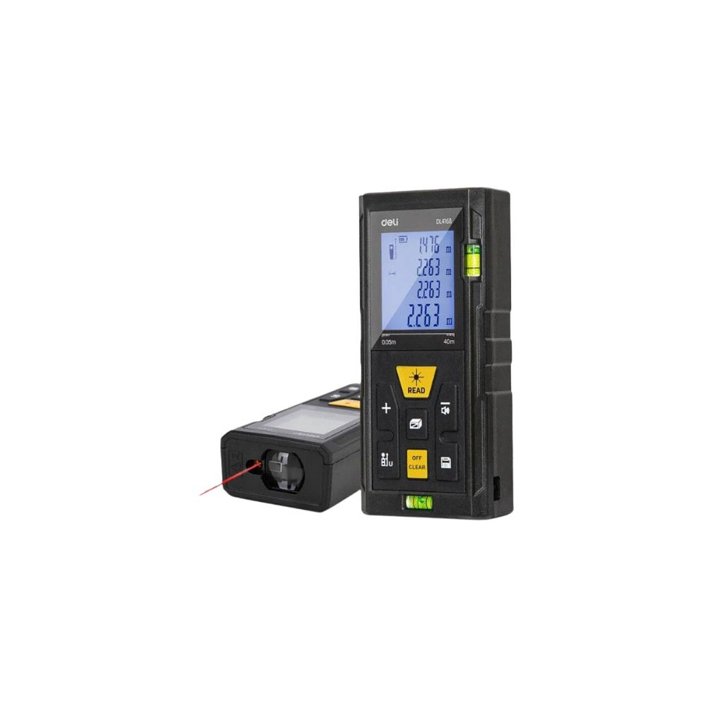 Дальномер лазерный Deli YS EDL4170, 100 м, желтый, черный