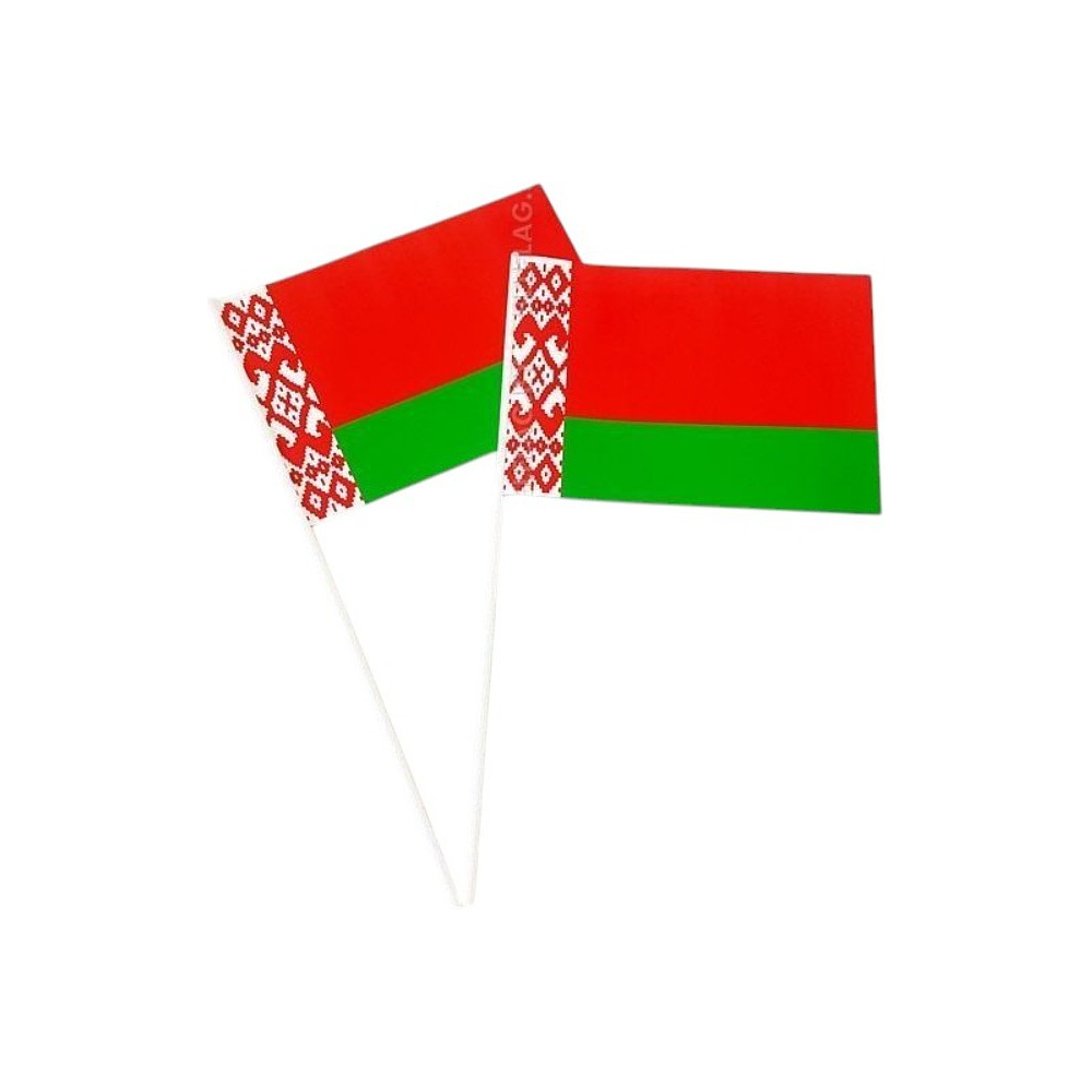 Флажок бумажный "Республика Беларусь", 10х20 см, с палочкой