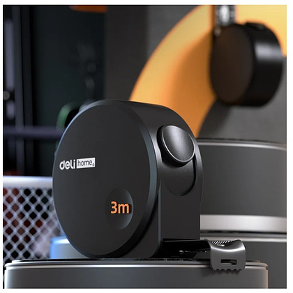 Рулетка Deli HS EHT8316, 3 м х 16 мм, Soft Touch, черный - 23