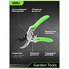 Секатор садовый цельнокованный Deli GS EDL580207, пружина, тефлон, 215 мм., черный, зеленый - 7