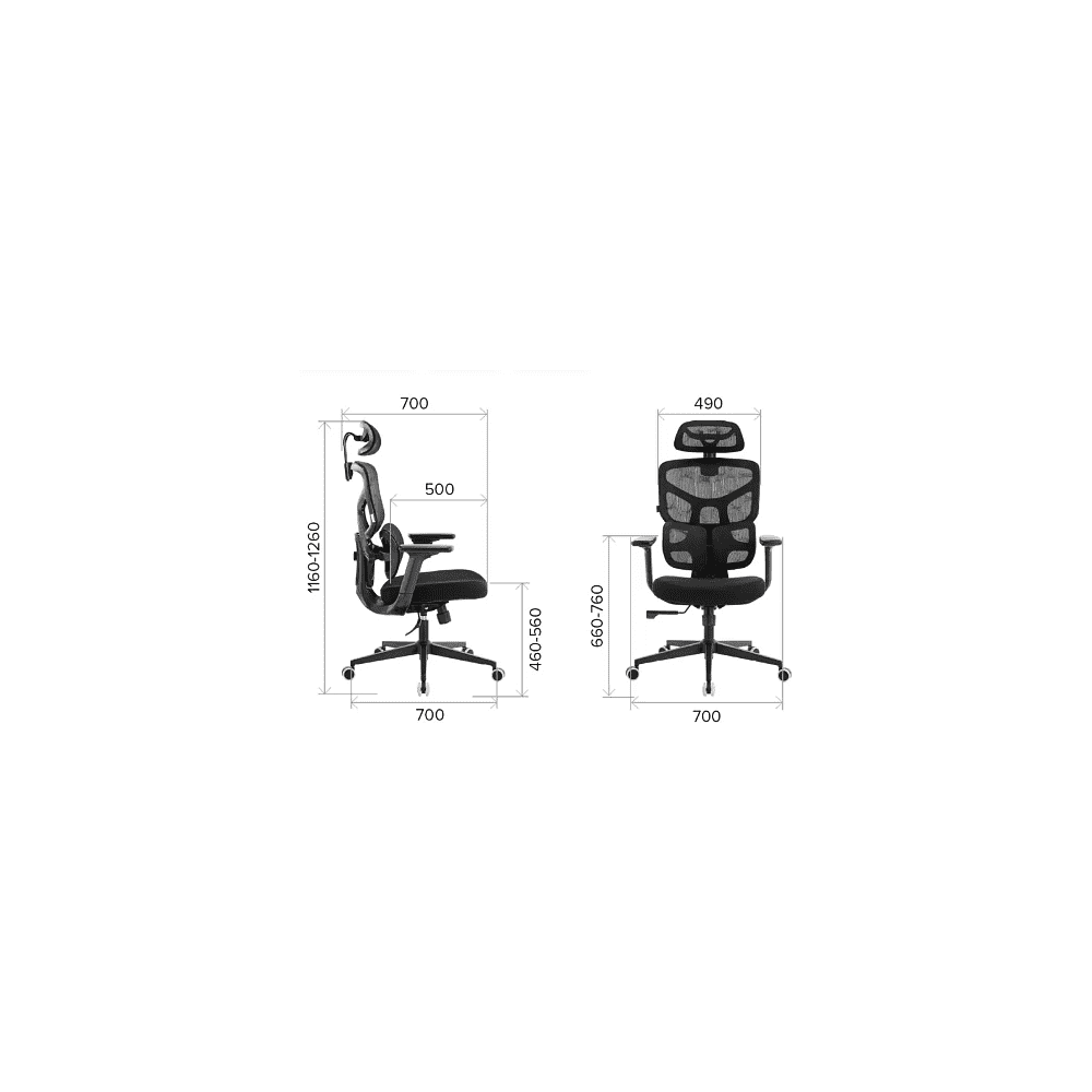 Кресло эргономичное EVERPROF Omega, Black, сетка, черный, металл, корпус черный - 7