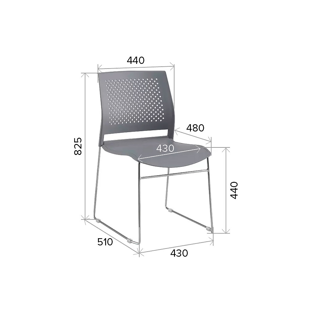 Стул для посетителей EVERPROF Neo, серый - 2