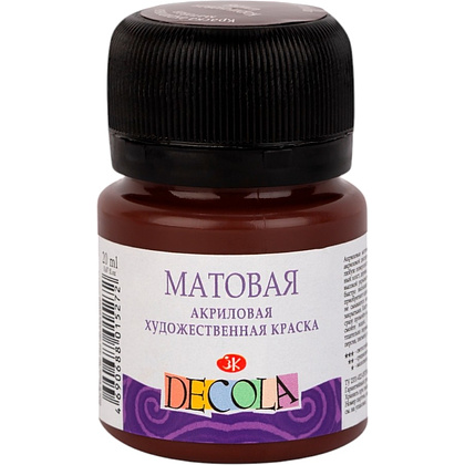 Краска акриловая матовая "Декола", 419 коричневая, 20 мл., банка