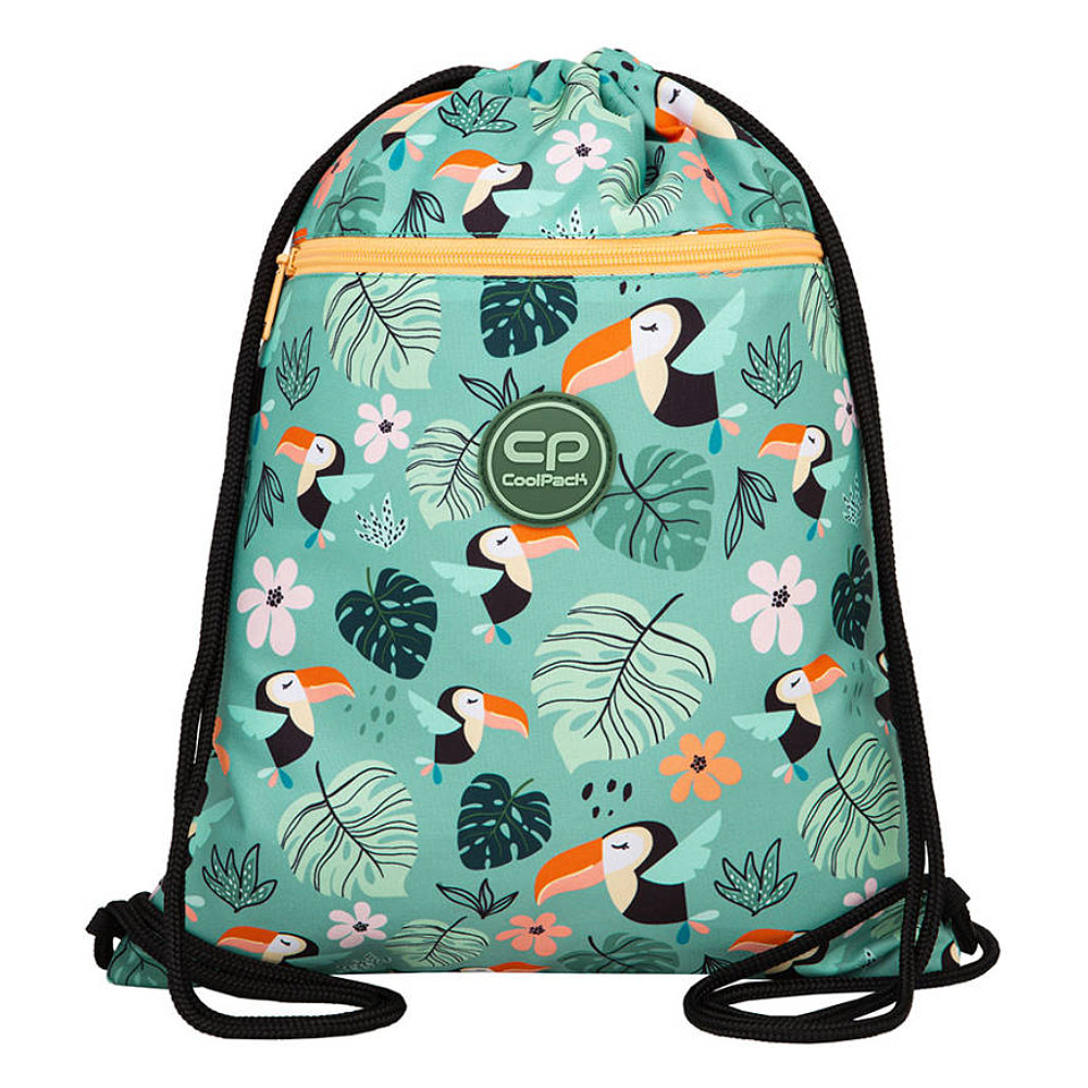 Мешок для обуви CoolPack "Vert Toucans", полиэстер, бирюзовый