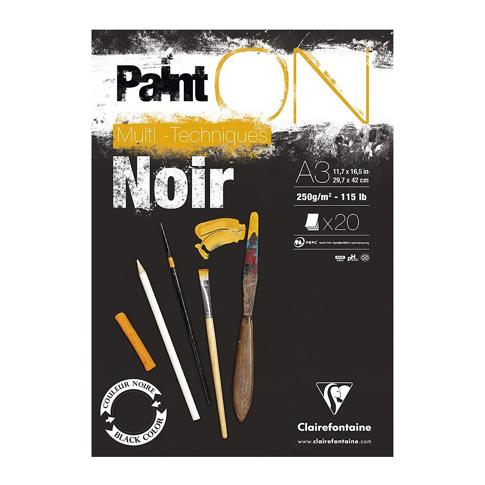 Блок-склейка "Paint'On" Noir, А3, 250 г/м2, 20 листов