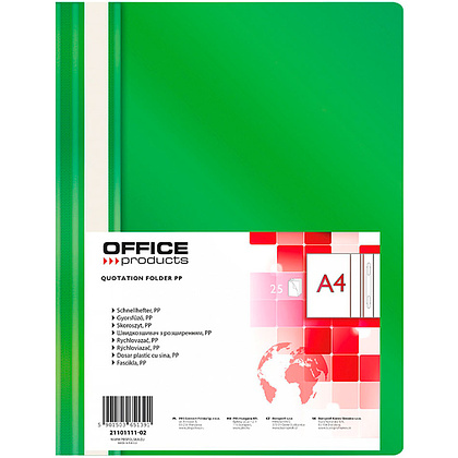 Папка скоросшиватель "Office Products", А4, зеленый