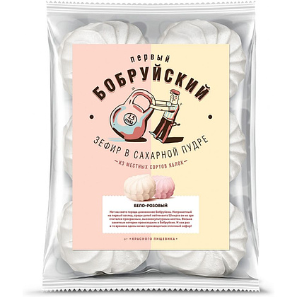 Зефир "Первый Бобруйский" бело-розовый, 250 г