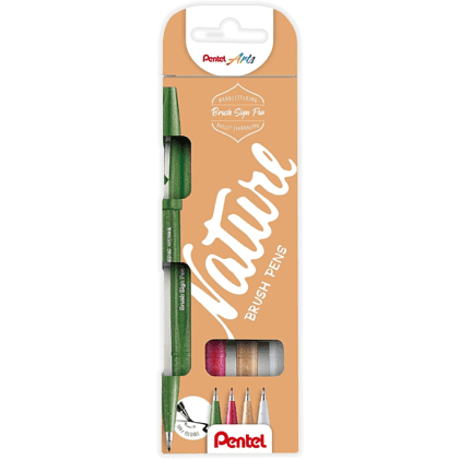 Маркер-кисть "Brush Sign pen. Nature", 4 шт