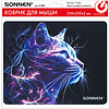 Коврик для мыши "Neon Cat", 250х200х2 мм, ткань, черный - 6
