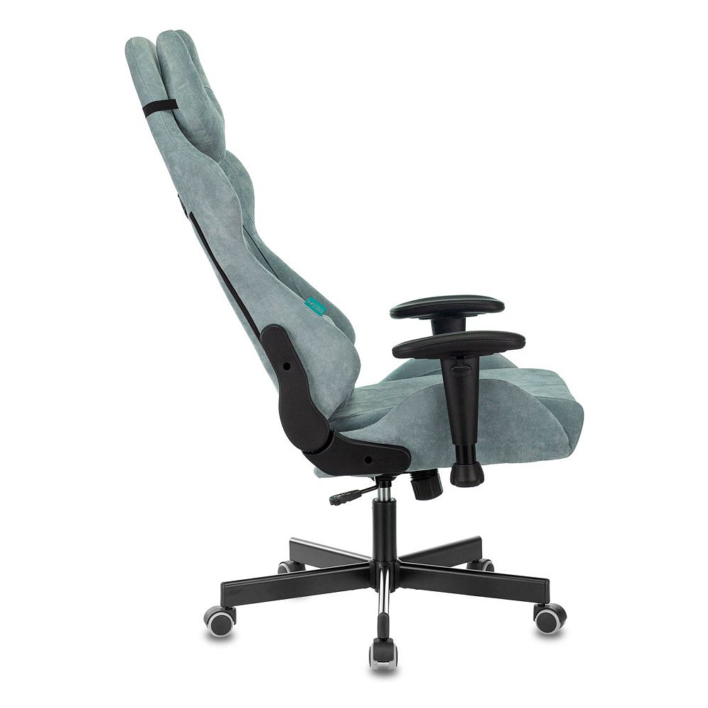 Кресло игровое Бюрократ VIKING "KNIGHT LT28 FABRIC", ткань, металл, серо-голубой  - 4