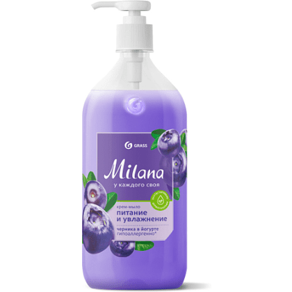 Крем-мыло "Milana", 1 л, черника в йогурте