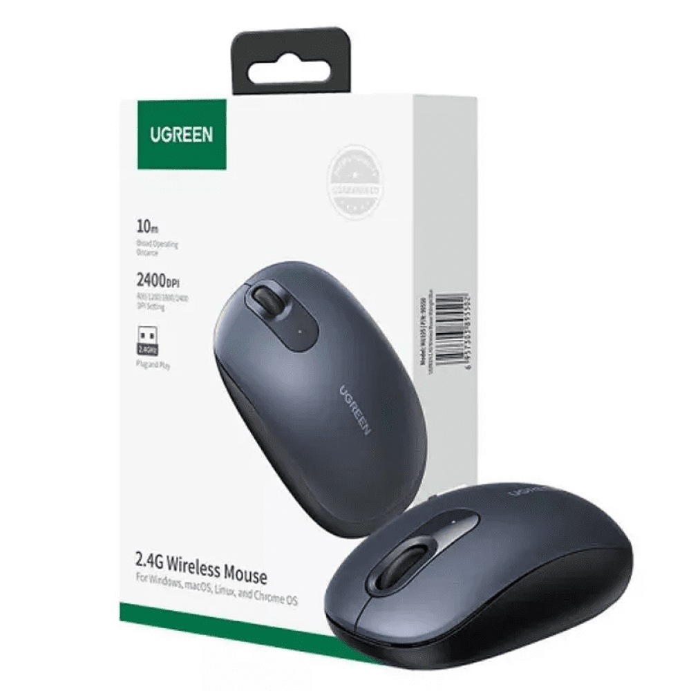 Мышь Ugreen "105/90550", беспроводная, 2400 dpi, 4 кнопки, темно-синий  - 4