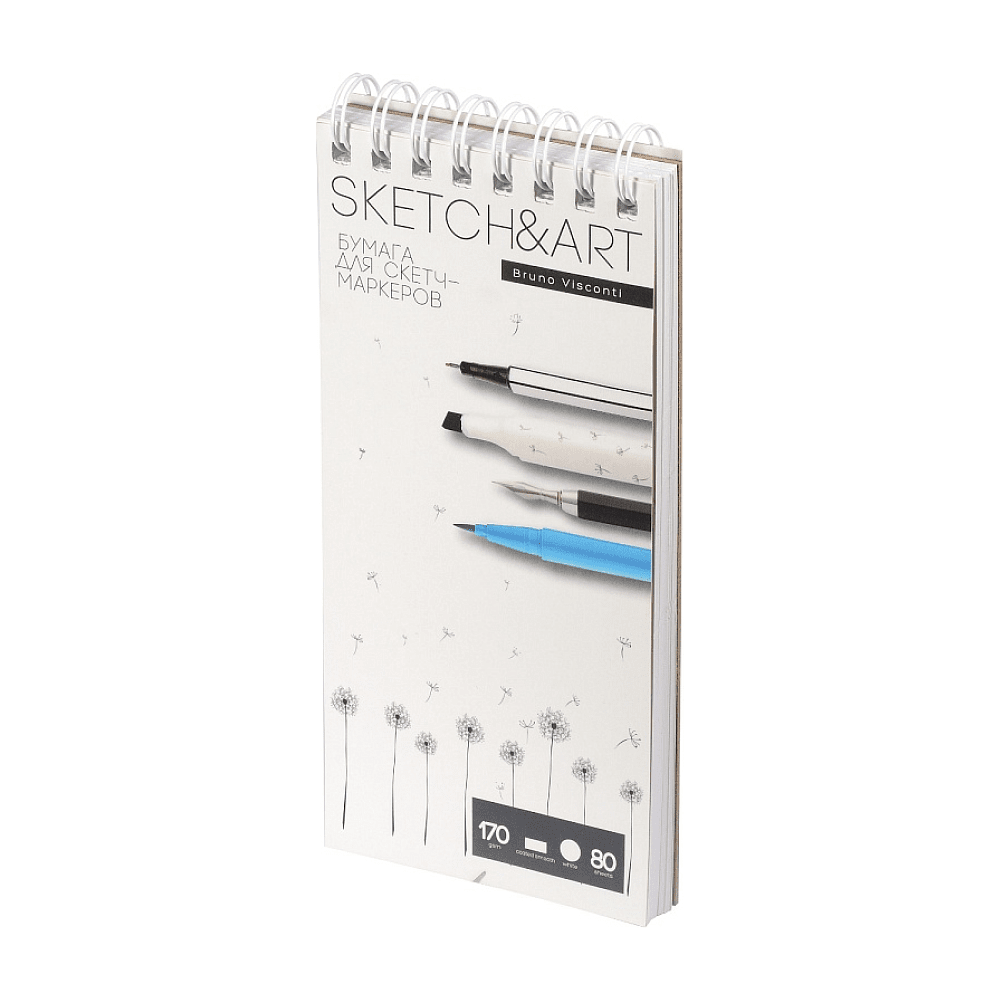 Скетчбук "Sketch&Art", 10.5х22 см , 170 г/м2, 80 листов, на спирали - 2