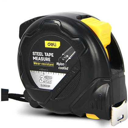 Рулетка Deli YS EDL9003P, 3 м х 16 мм, желтый, черный