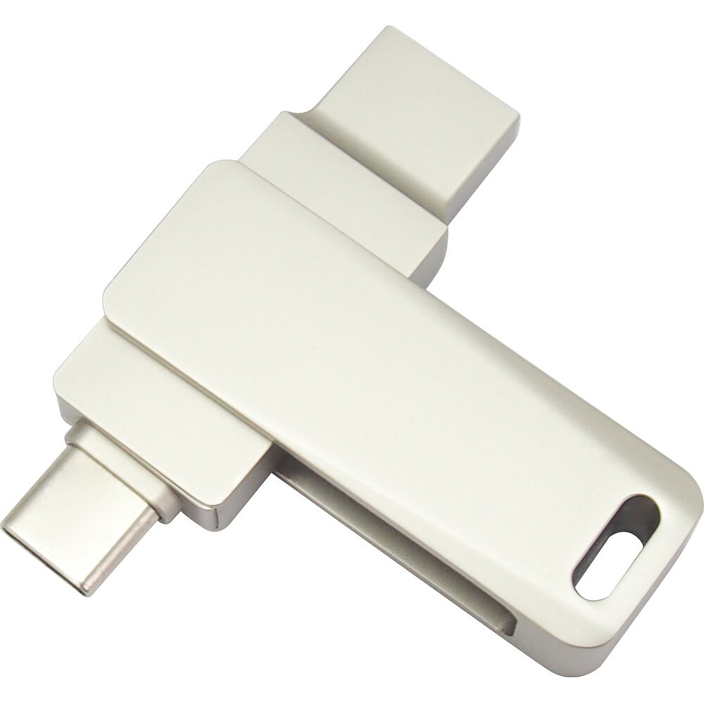 USB Flash накопитель 3.0 128 Gb СК-046, TypeC Dual, металл, серебристый - 3