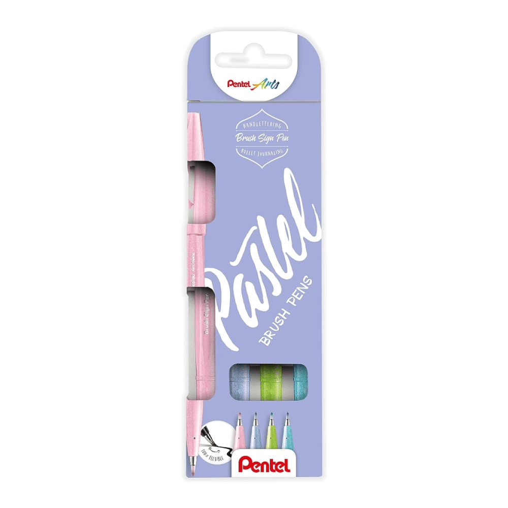 Маркер-кисть "Brush Sign pen. Pastel", 4 шт