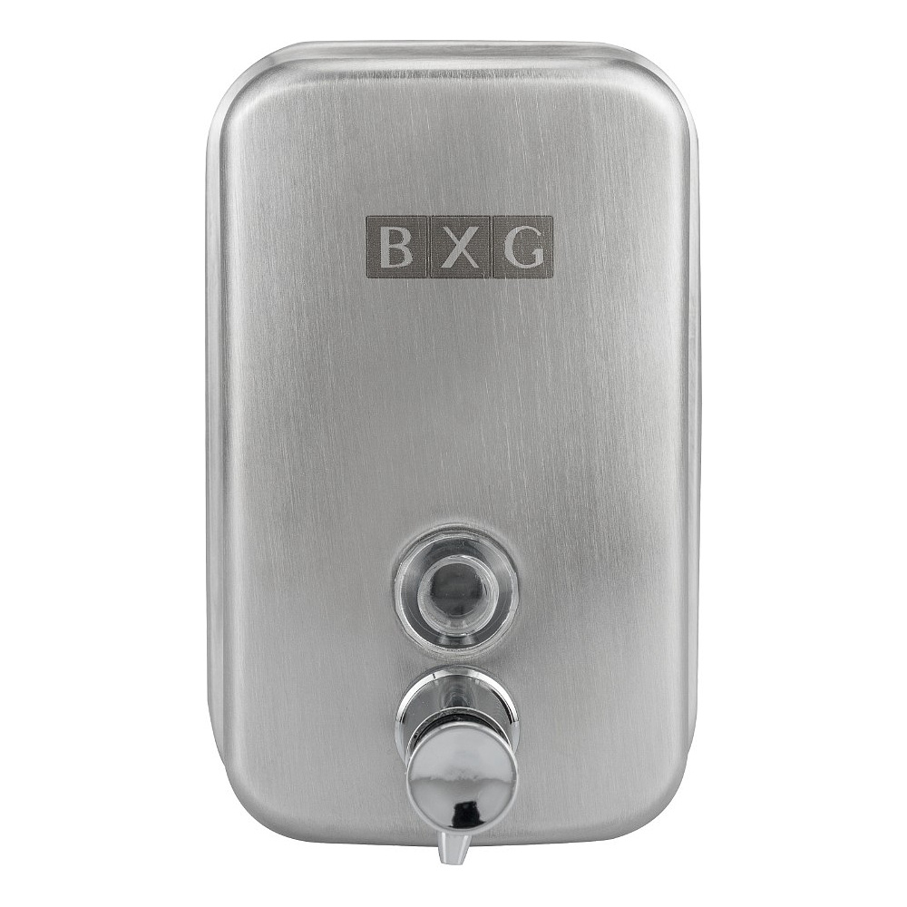 Диспенсер для жидкого мыла BXG "SD Н1-500М", 0.5 л, ручной, металл, серебристый, матовый - 4