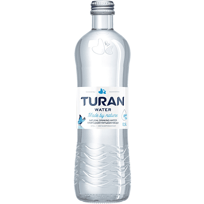 Вода минеральная питьевая "Тuran", негазированная, 0.5 л, стеклянная бутылка