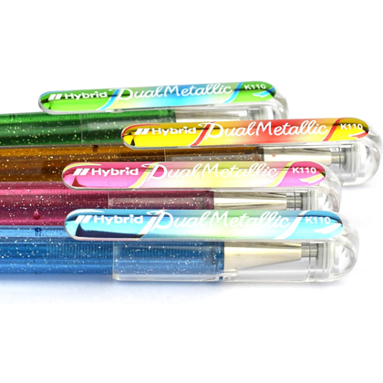 Набор ручек гелевых "Pentel Dual Metallic", 4 шт, ассорти - 6