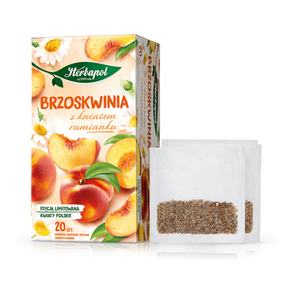 Чай "Herbapol", 20 пакетиков x2.3 г, фруктовый, со вкусом персика и ромашки