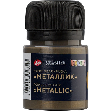 Краска акриловая металлик "Декола", 981 античное золото, 20 мл., банка