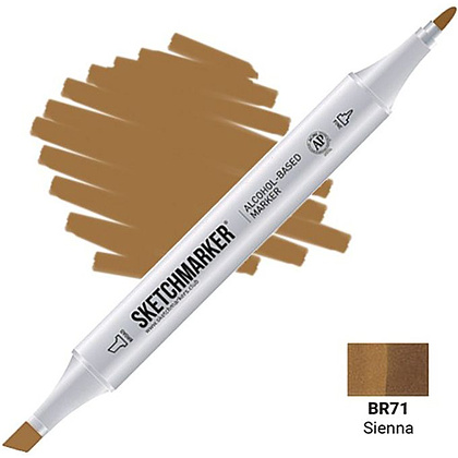 Маркер перманентный двусторонний "Sketchmarker", BR71 сиена