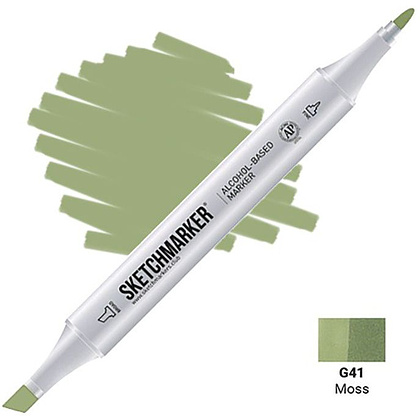 Маркер перманентный двусторонний "Sketchmarker", G41 мох