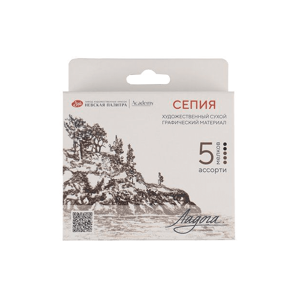 Сепия "Ладога", набор мелков, 5 цв.