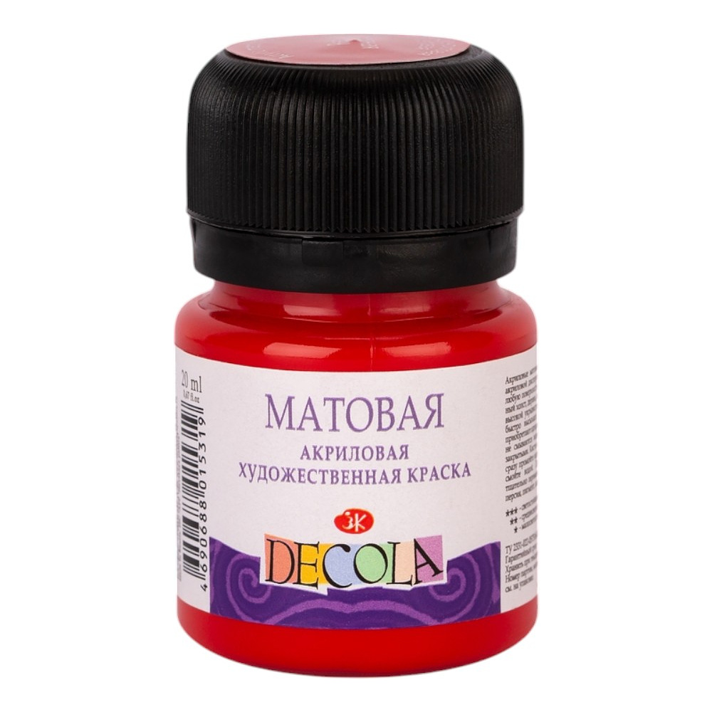 Краска акриловая матовая "Декола", 331 красная, 20 мл., банка