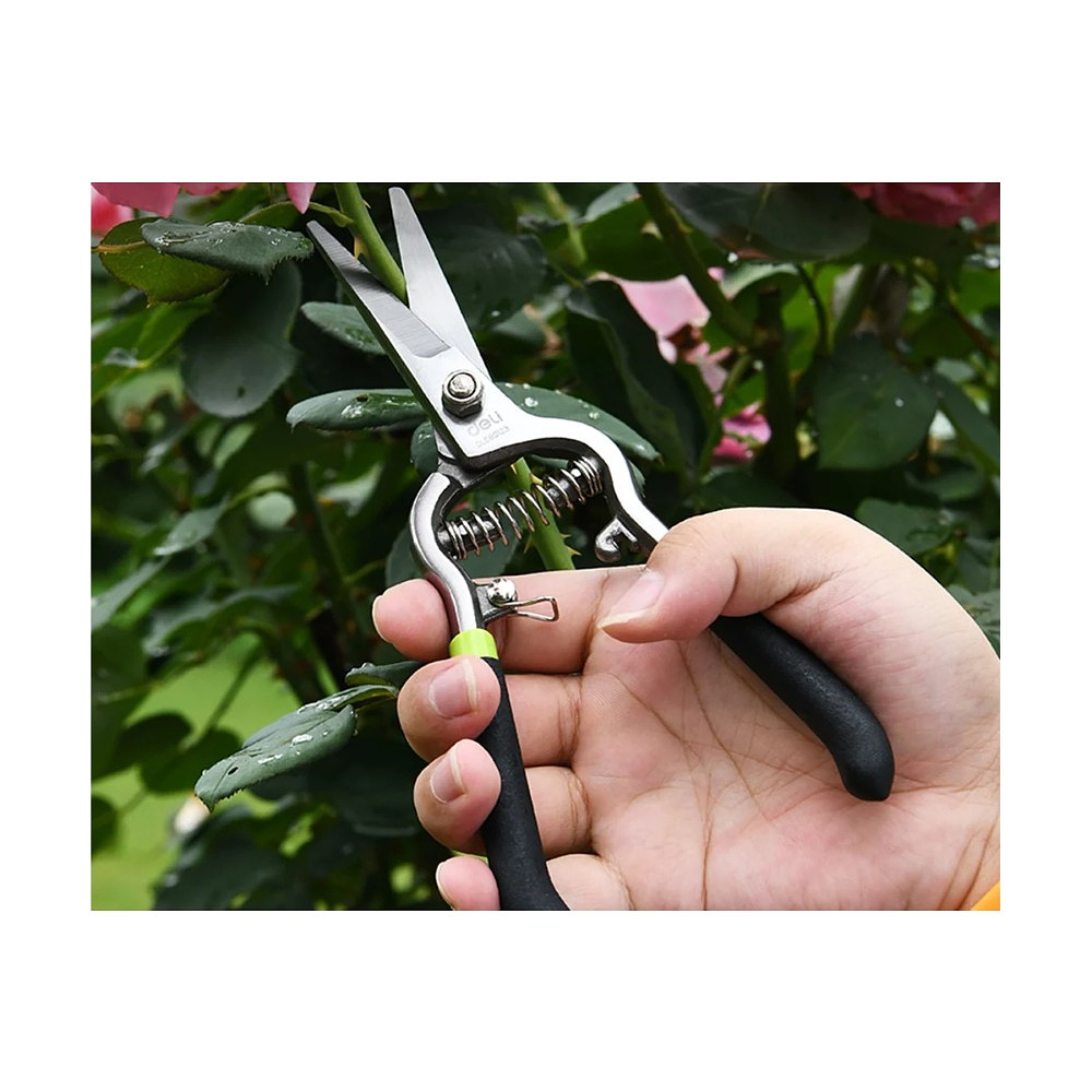 Ножницы садовые Deli GS EDL580123, 200 мм., черный, зеленый - 5